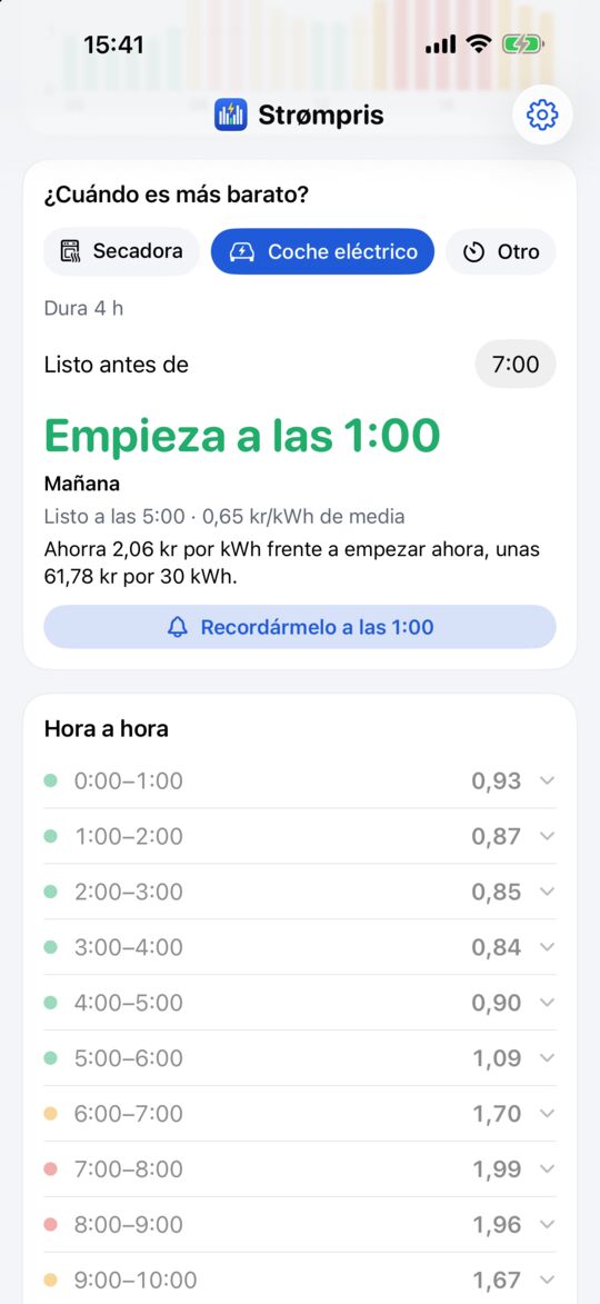 Encuentra la hora más barata