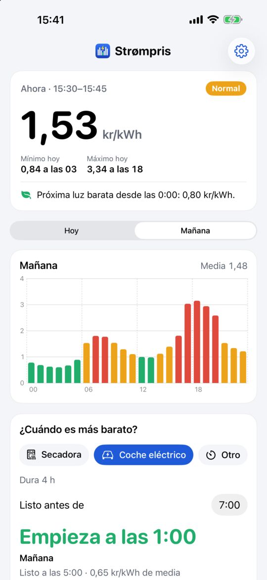 Los precios de mañana a las 13